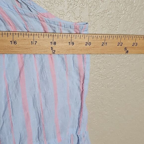 Maeve Large Tiered Striped Sleeveless Tank Top Blue Pink - Picture 7 of 7